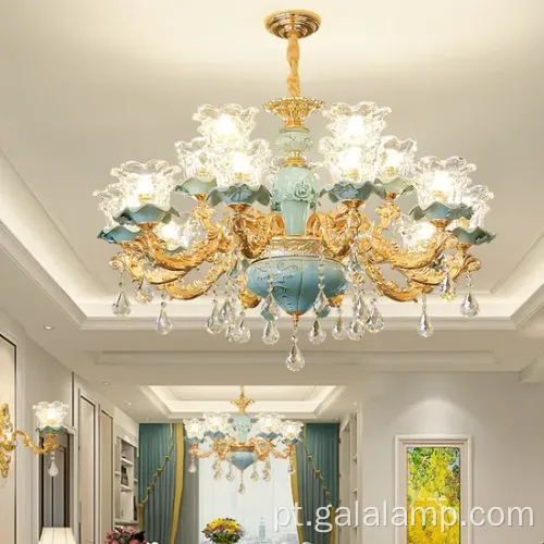 Candelador de luxo de cristal elegante K9 para hotéis